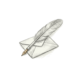 Gezeichneter Brief mit Stift